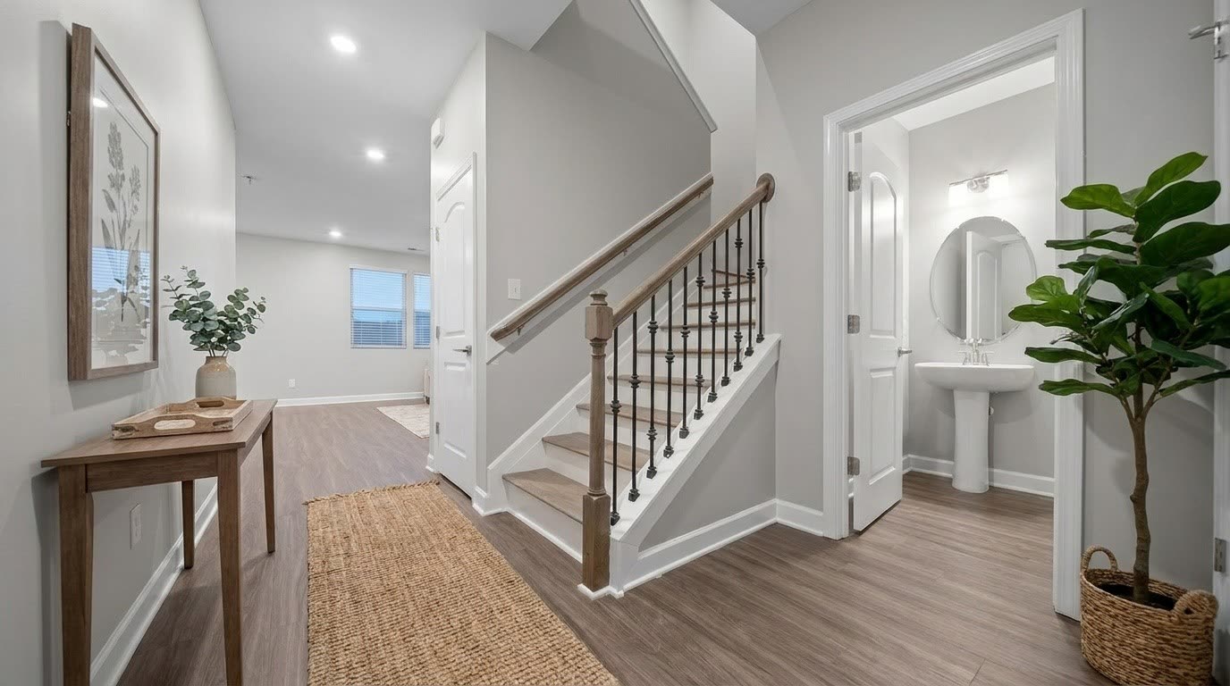 Entry foyer and staircase at 138 Millbrook Drive